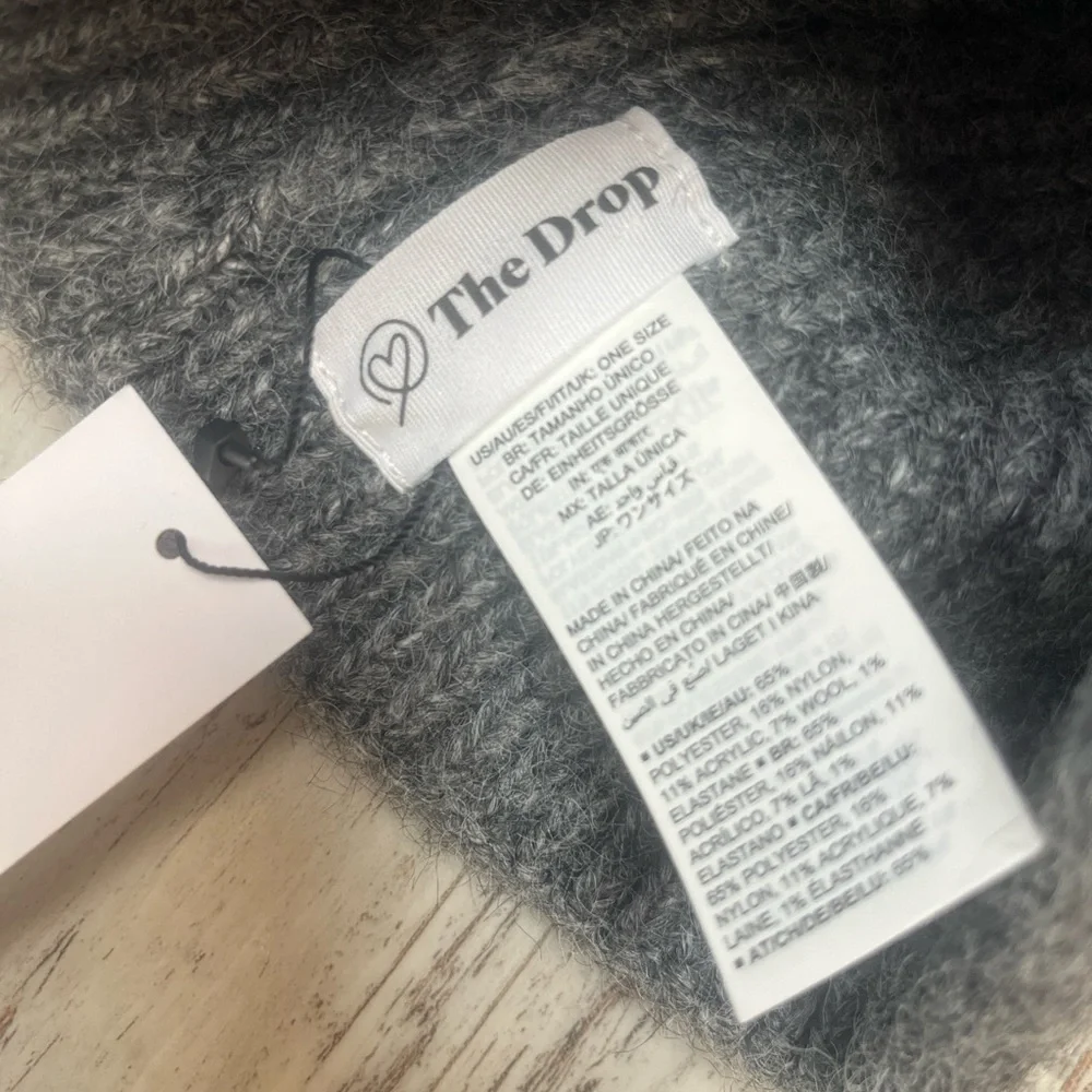 NWT The Drop Ribbed Knit Knot Beanie – Heather Gray, One Size - Picture 8 of 10